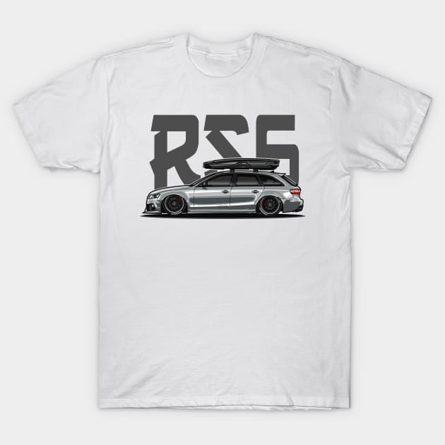 RS6 Avant - Touring Mode (White) T-Shirt by Jiooji Project